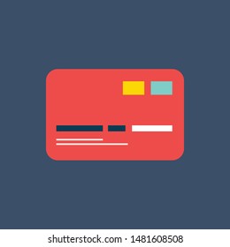 Flat design credit card template.