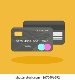 Flat design credit card vector