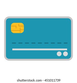 flat design credit or debit card icon vector illustration