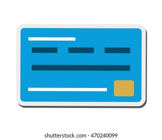 flat design credit or debit card icon vector illustration