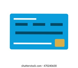 flat design credit or debit card icon vector illustration