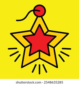 flat design cristmas shine star