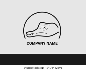 flat design crocodile logo vector illustration