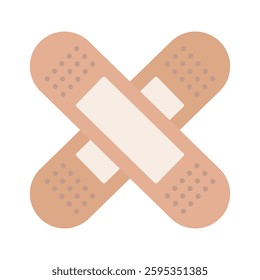 Flat design crossed plasters icon. Vector.