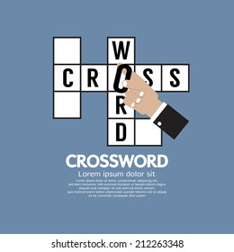 Flat Design Crossword Vector Illustration