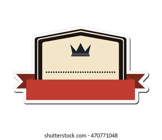 flat design crown masculine emblem icon vector illustration