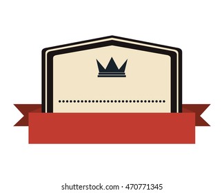 flat design crown masculine emblem icon vector illustration