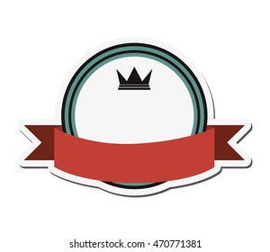 flat design crown masculine emblem icon vector illustration