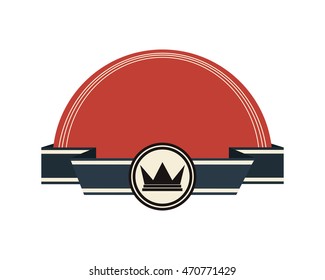 flat design crown masculine emblem icon vector illustration