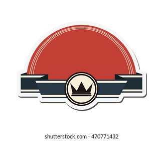 flat design crown masculine emblem icon vector illustration