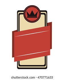 flat design crown masculine emblem icon vector illustration