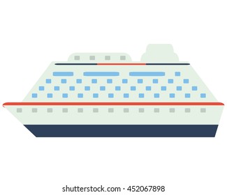 flat design cruise ship icon vector illustration