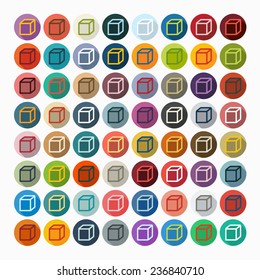 Flat design: cube