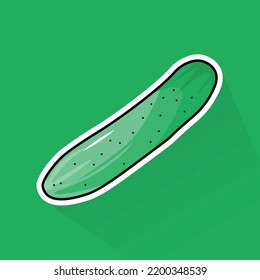 Flat Design of Cucumber, can be use as Sticker, Logo, and Poster