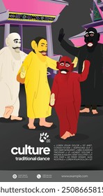 Flat design culture and Traditional house of Indonesian Karo North Sumatera