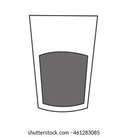 flat design cup of glass with liquid icon vector illustration