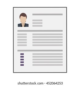flat design curriculum vitae icon vector illustration