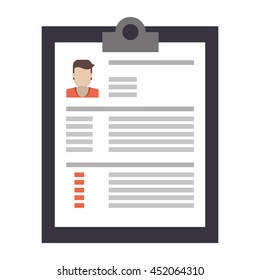 flat design curriculum vitae icon vector illustration