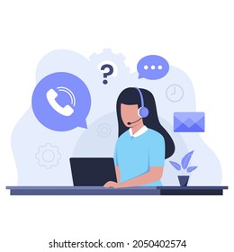 Flat design of customer support concept. Illustration for websites, landing pages, mobile applications, posters and banners