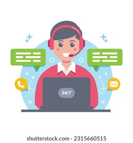 diseño plano de la ilustración de asistencia al cliente