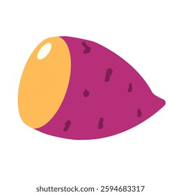 Flat design cut sweet potato icon. Vector.