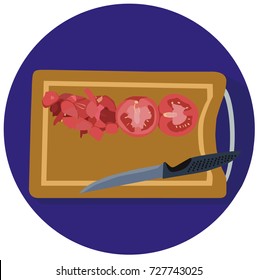 Flat design of cut tomatoes