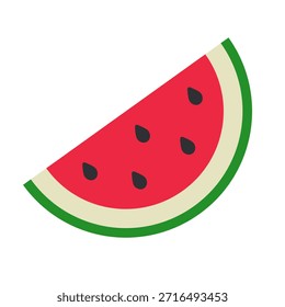 Flat design cut watermelon fruit icon. Vector.