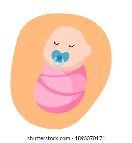 Flat design cute baby girl