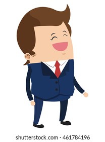 flat design cute businessman cartoon icon vector illustration