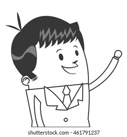 flat design cute businessman icon vector illustration