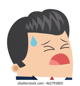 flat design cute businessman icon vector illustration