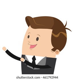 flat design cute businessman icon vector illustration