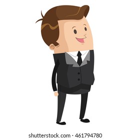 flat design cute businessman icon vector illustration