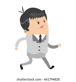 flat design cute businessman icon vector illustration