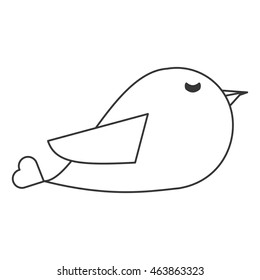 flat design cute cartoon bird icon vector illustration