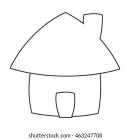 flat design cute cartoon house icon vector illustration