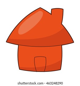 flat design cute cartoon house icon vector illustration