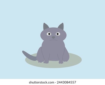flat design cute cat vector illustration