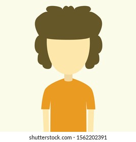 Flat design of cute curly man