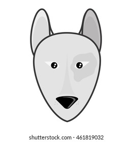 flat design cute dog cartoon icon vector illustration