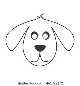 flat design cute dog cartoon icon vector illustration