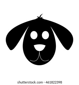 flat design cute dog cartoon icon vector illustration