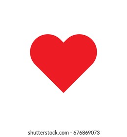 Flat design cute emoticon. Heart. Love reaction.