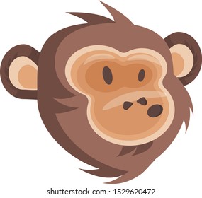 Flat Design Cute Monkey, Vector illustration