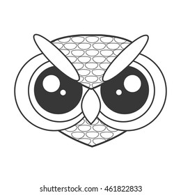 flat design cute owl cartoon icon vector illustration
