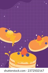 Flat design of cute pancake day banner vector