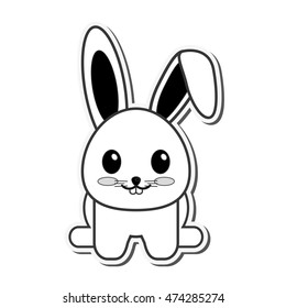 flat design Cute rabbit cartoon vector illustration