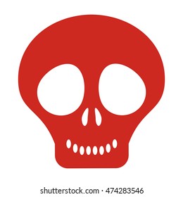 flat design cute skull icon vector illustration