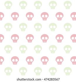 flat design cute skull pattern vector illustration