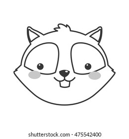 flat design cute squirrel cartoon icon vector illustration
